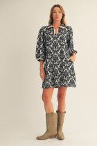 Tanja Black Print Dress