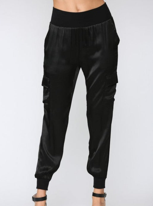 Satin Cargo Jogger