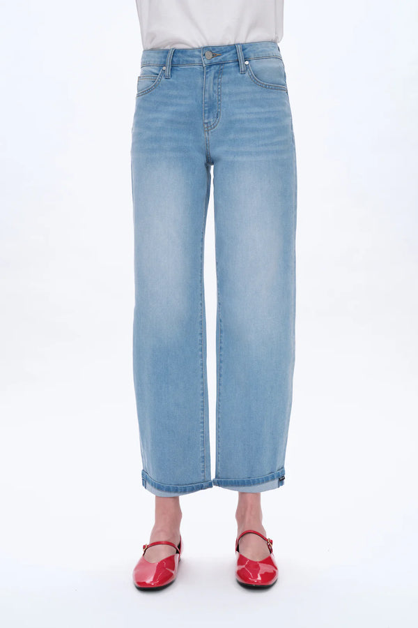 Mid Rise Rolled Leg Jeans