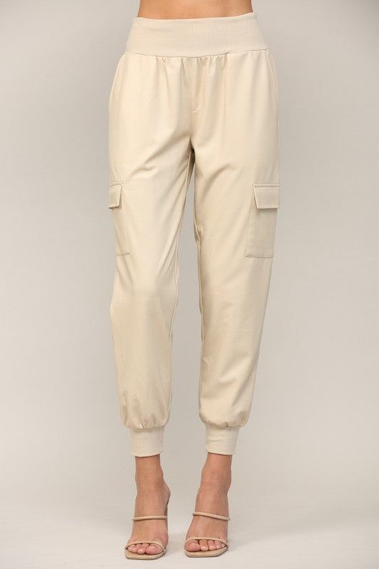 Lux Vegan Leather Jogger