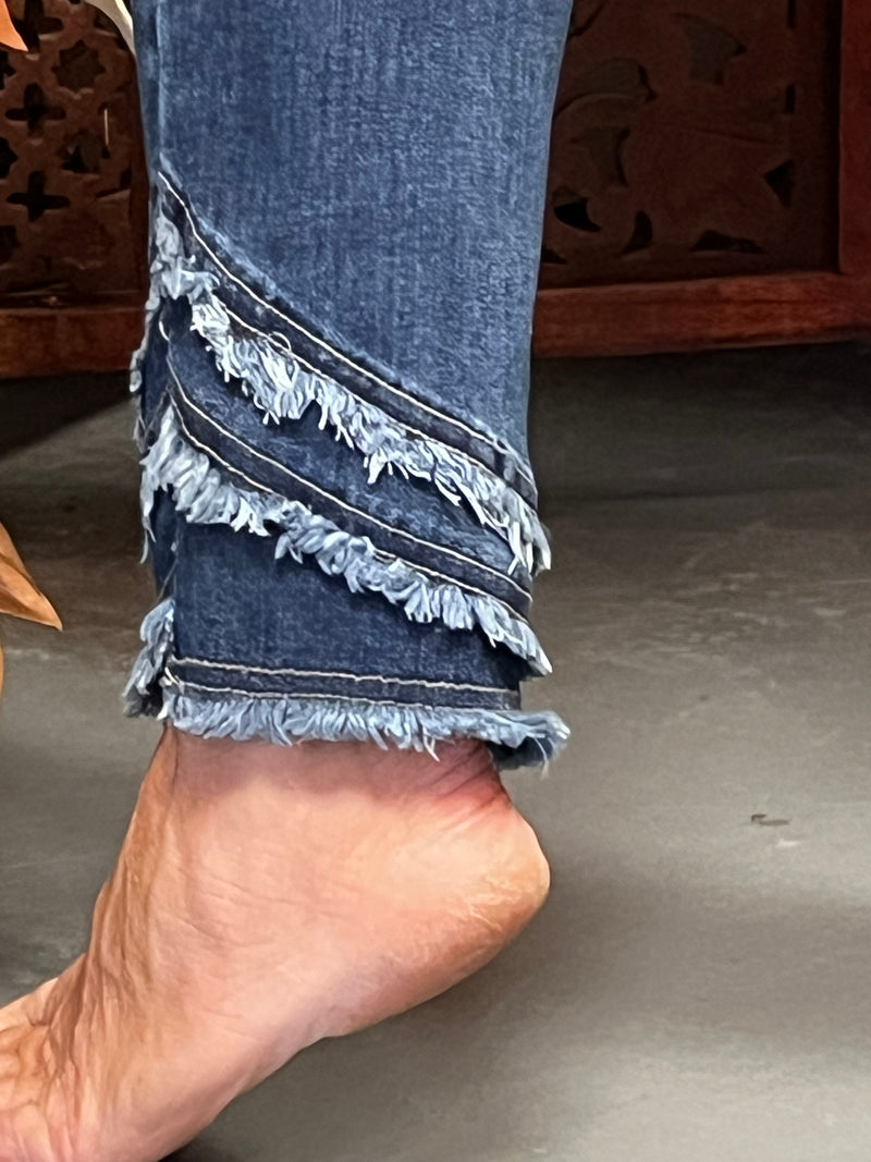 Ankle Pant w/ Fringe Detail