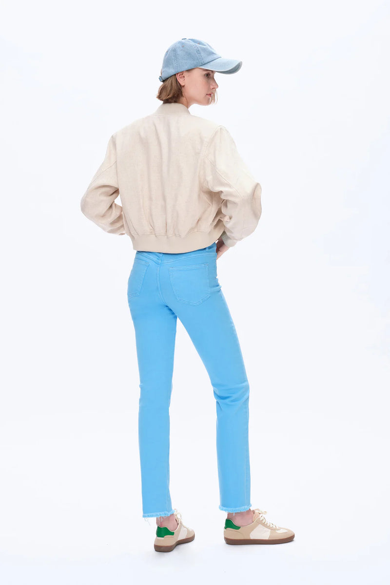 Mid Rise Slim Straight Sea Blue