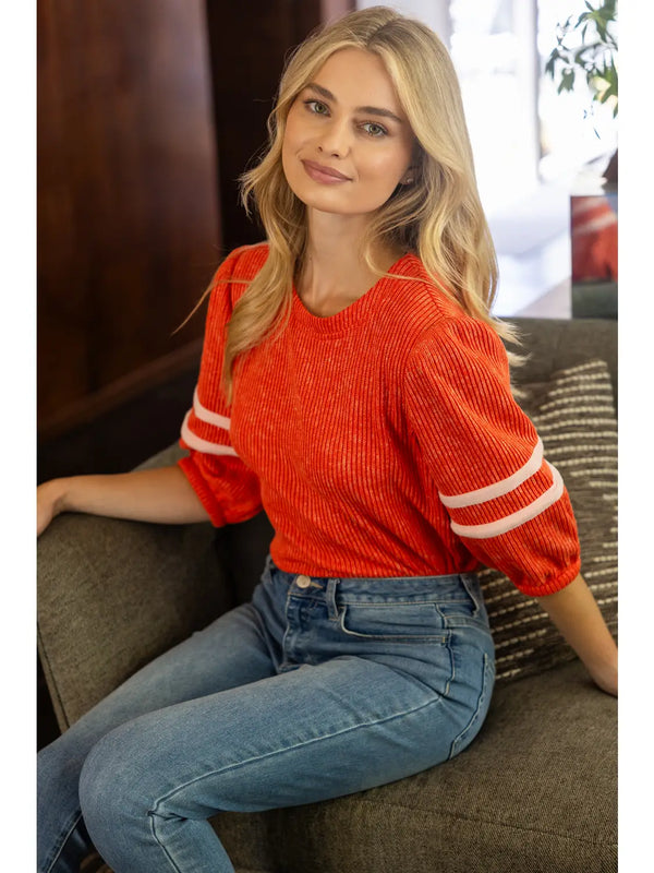 PuffSlvRibTop