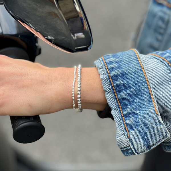 2mm Sterling Silver Bead Bracelet