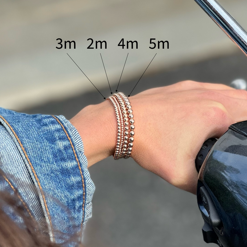 3mm Rose Gold Bead Bracelet
