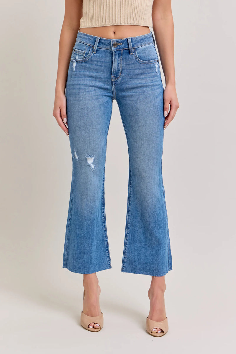 Mid Rise Crop Flare Jean