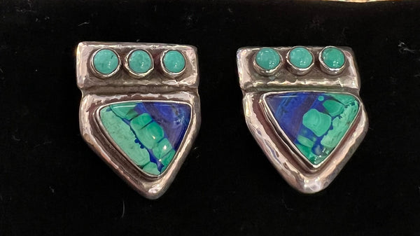 Lapis/Turquoise Clip On Earring