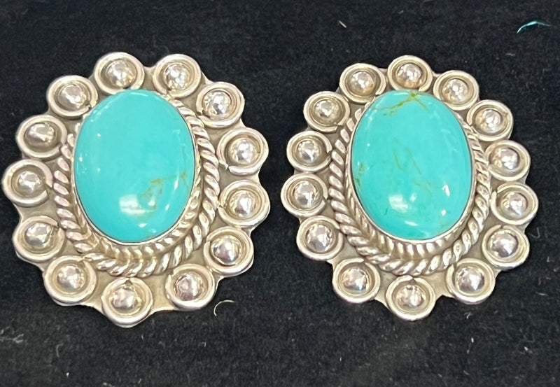 Kingman Turquoise Earring in Sterling Silver