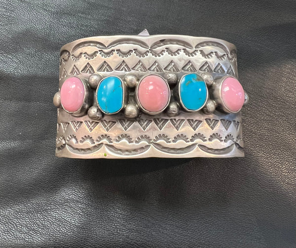 Conch  and Turquoise Bracelet