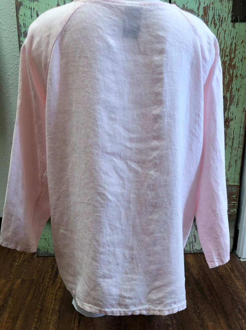 Summer Linen Top with 2 Front Pockets