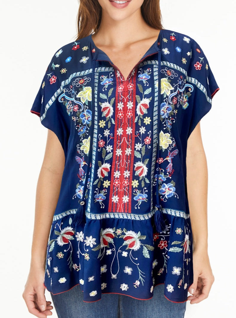 Two-Toned Embroidered Tunic