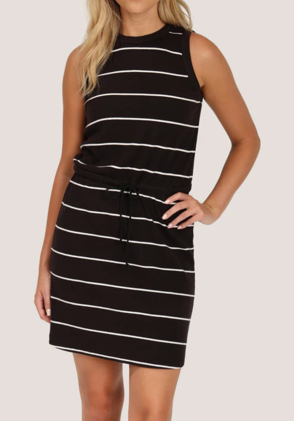 Jude Stripe Dress Black