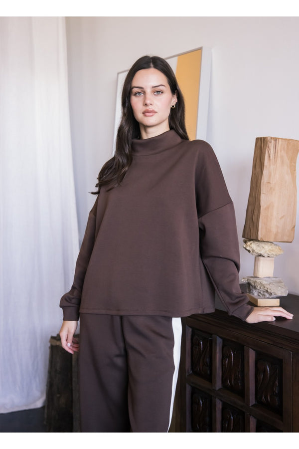 Modal Cowl Neck Cocoa