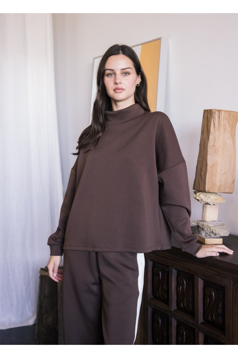 Modal Cowl Neck Cocoa