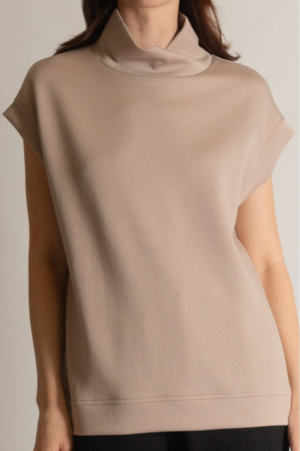 Modal Mock Neck Taupe