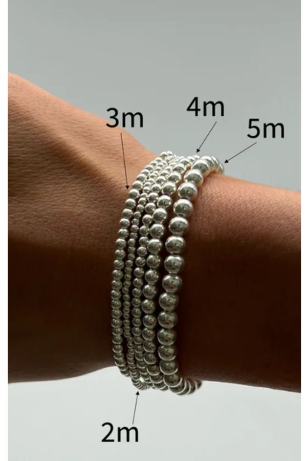 5mm Sterling Silver Bead Bracelet