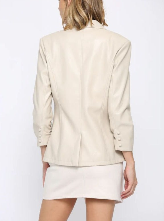 Faux Leather Blazer