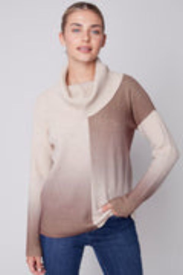 UP DOWN OMBRE COWL NECK