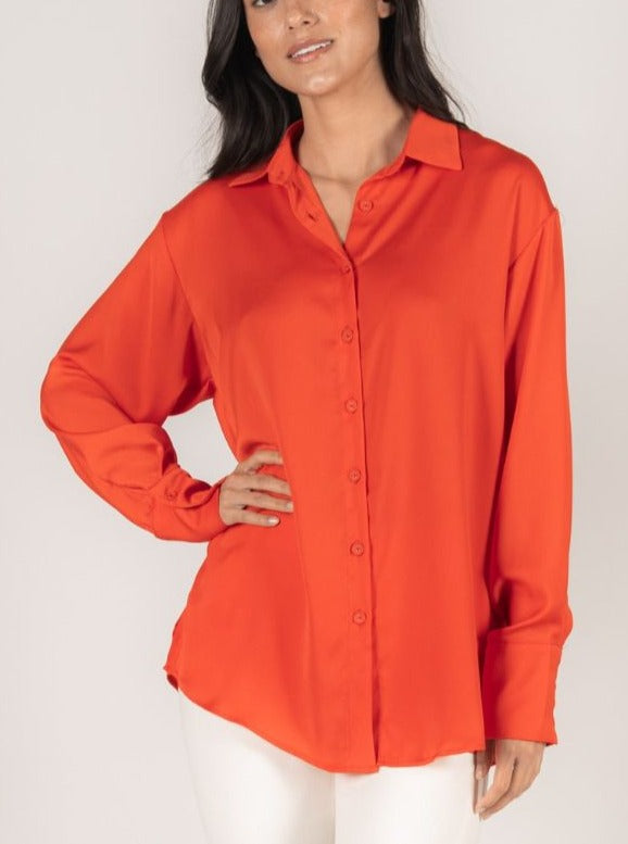 Oversized Satin  Blouse