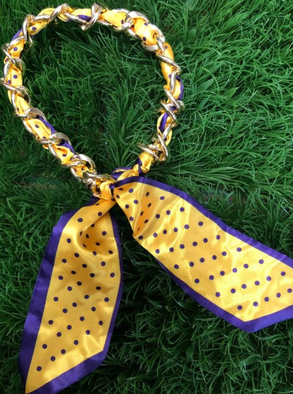 Purple & Gold Scarf Chain Necklace