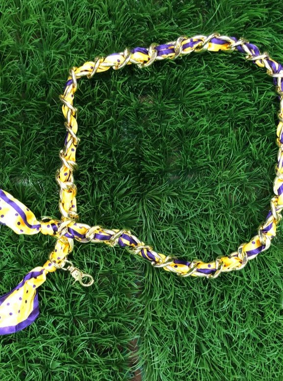 Purple/Gold Scarf Chain Purse Strap