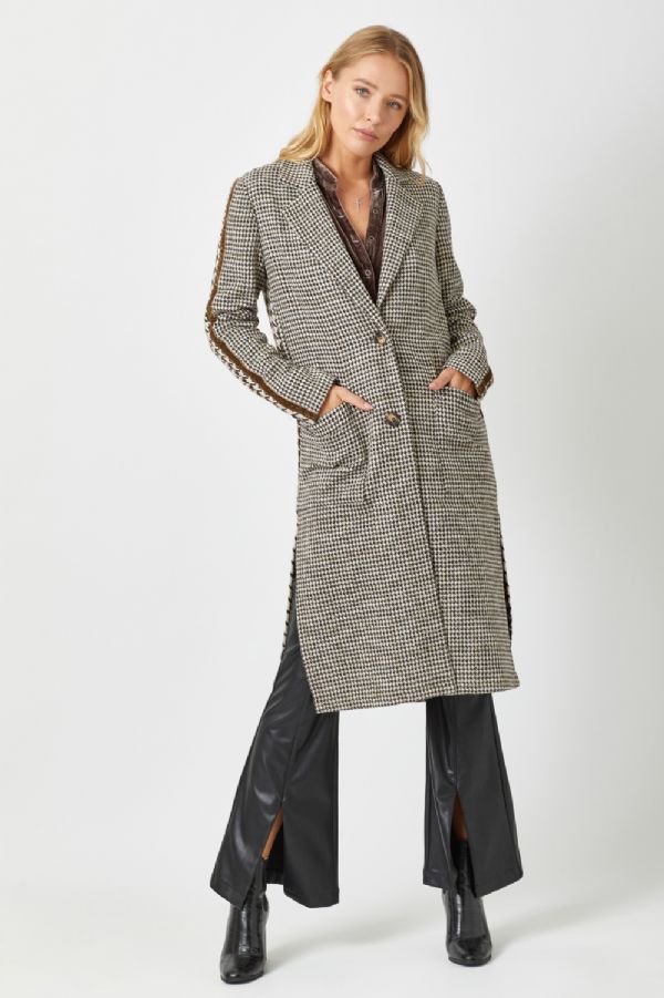 Houndstooth Long Coat