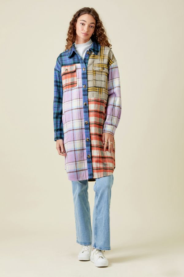 Block Color Long Jacket