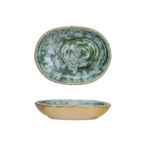 STONEWARE DISH TEAL