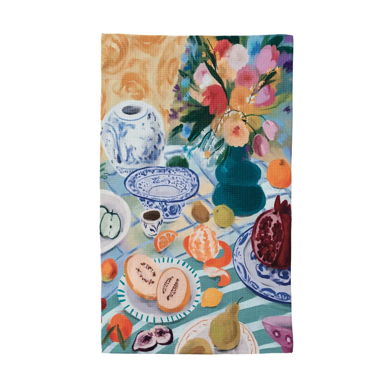 PRINTED MICRO FIBER TEA TOWEL WITH STILL LIFE