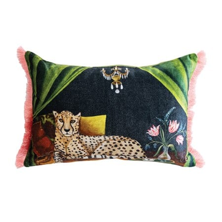 Velvet Printed Lumbar Pillow