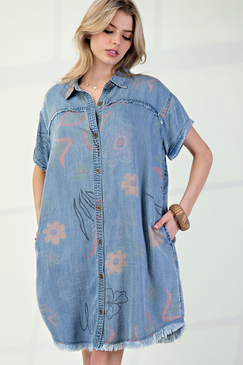 PrintedDenimDress