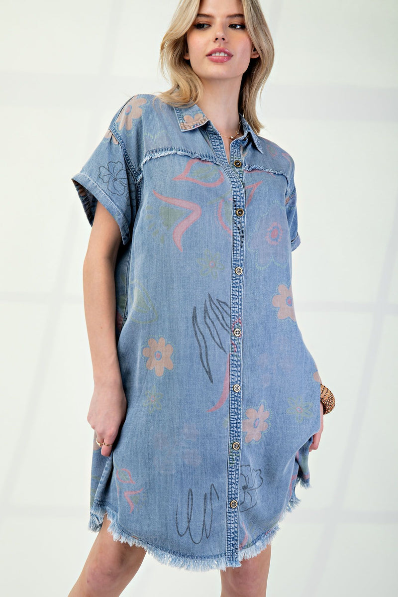 PrintedDenimDress