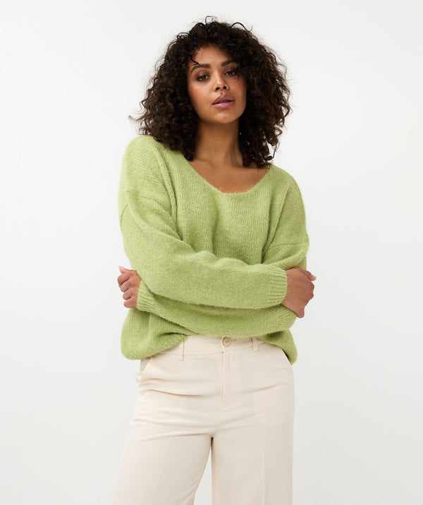 Lime V-Neck Sweater