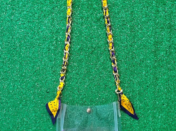 Purple/Gold Scarf Chain Purse Strap