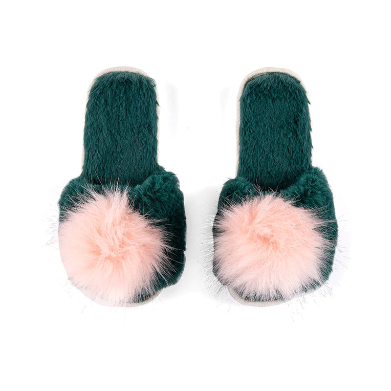AMOR SLIPPERS, GREEN