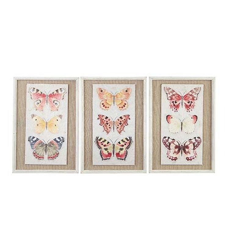18" Butterfly on Burlap Framed Print