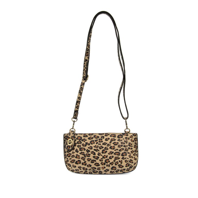 Leopard Crossbody Wristlet Clutch-Natural