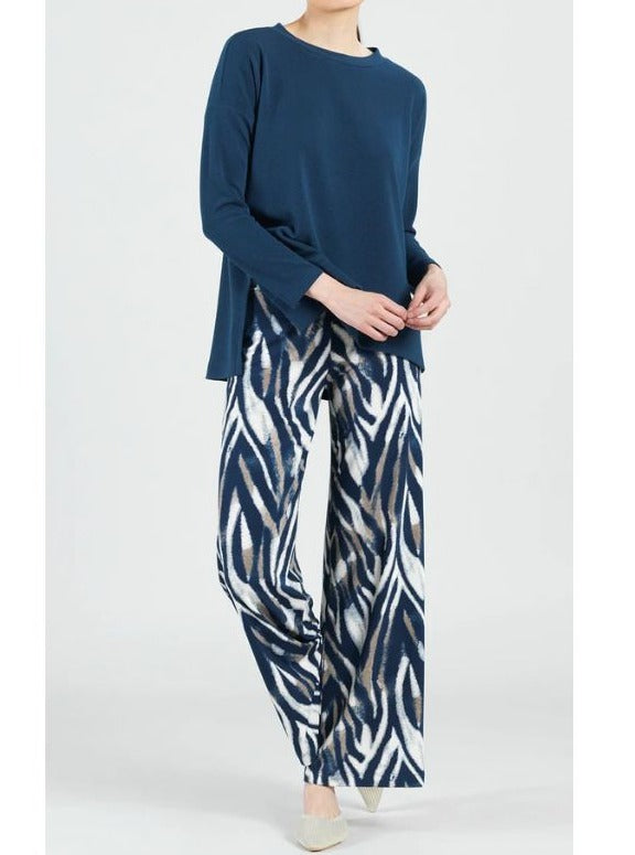 Textured Zebra Print Knit Pant